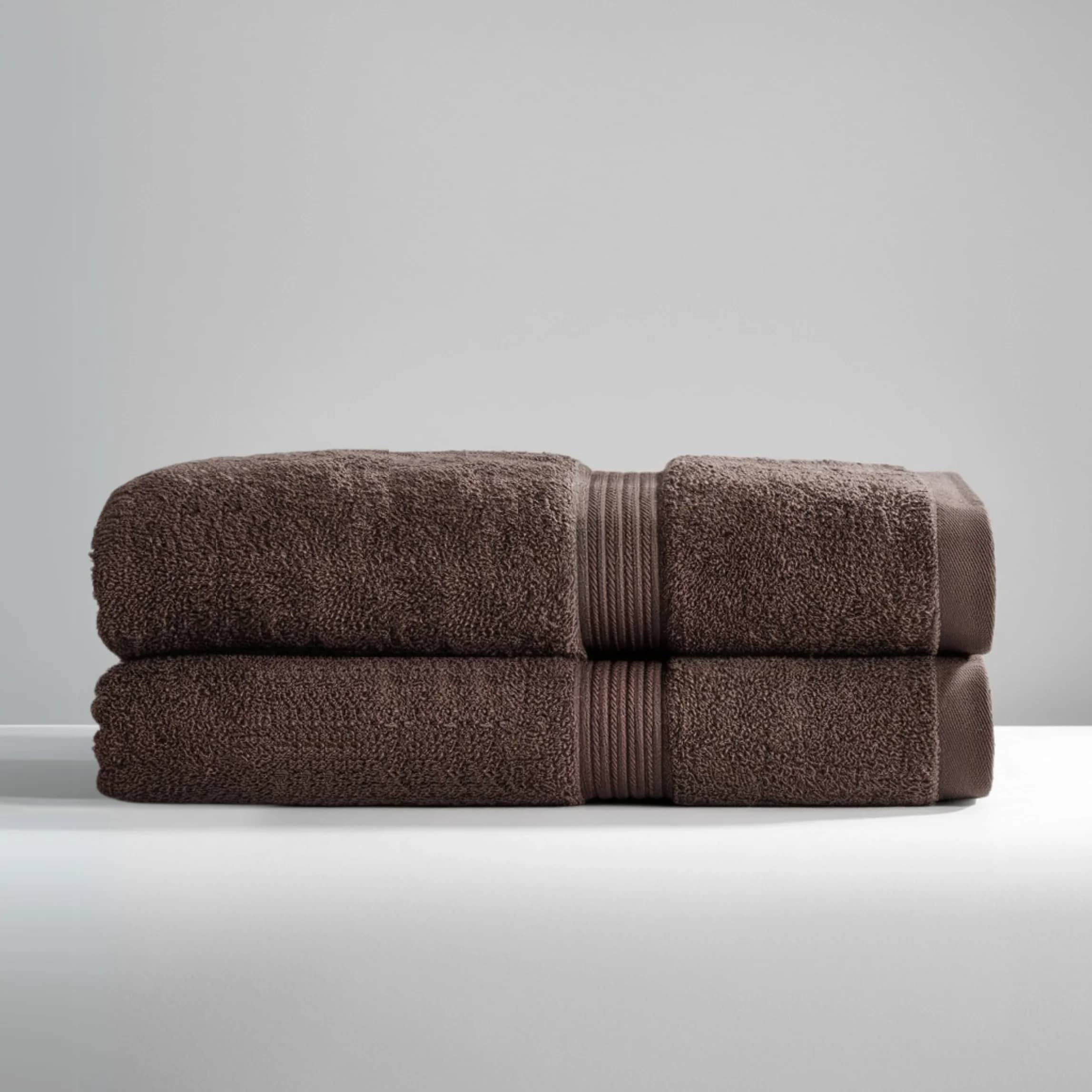 Ultrasoft Egyptian Cotton Bath Towels 2pcs (55x28in) - Dark Brown