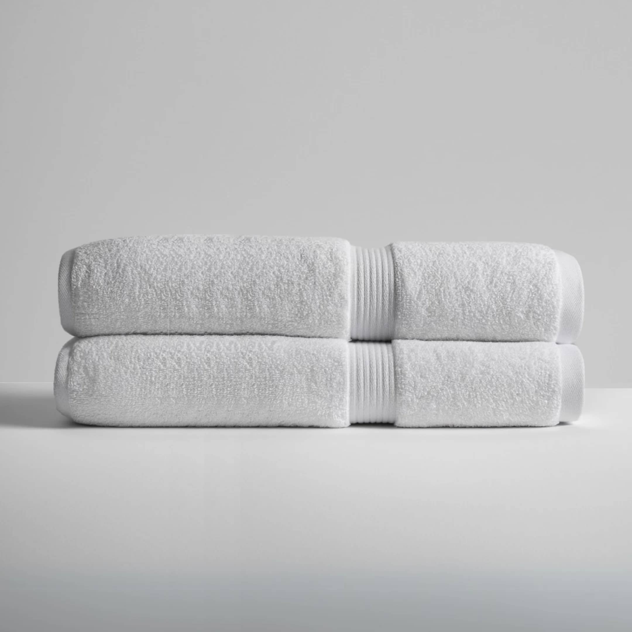 Ultrasoft Egyptian Cotton Bath Towels 2pcs (55x28in) - Pure White