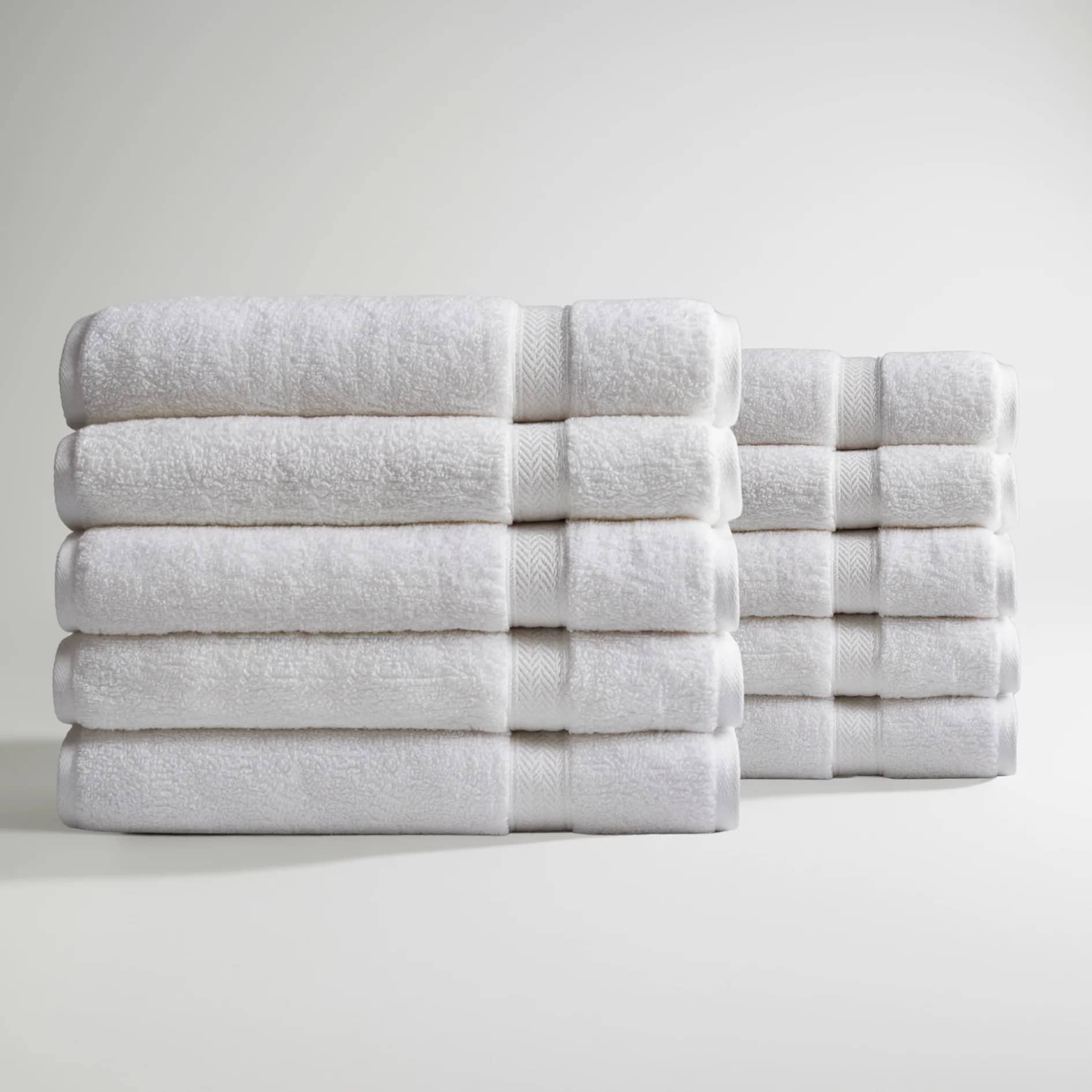 Ultrasoft Egyptian Cotton Bath Towels 10pcs (55x28in) - Pure White