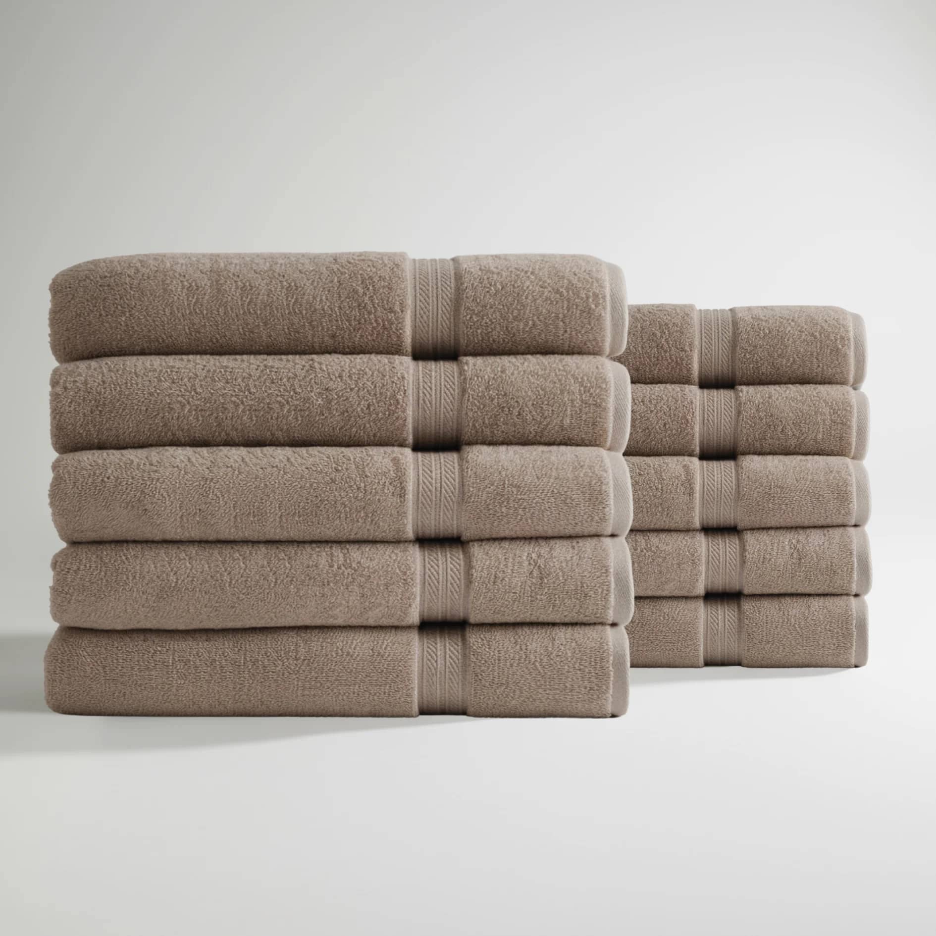 Ultrasoft Egyptian Cotton Bath Towels 10pcs (55x28in) - Beige