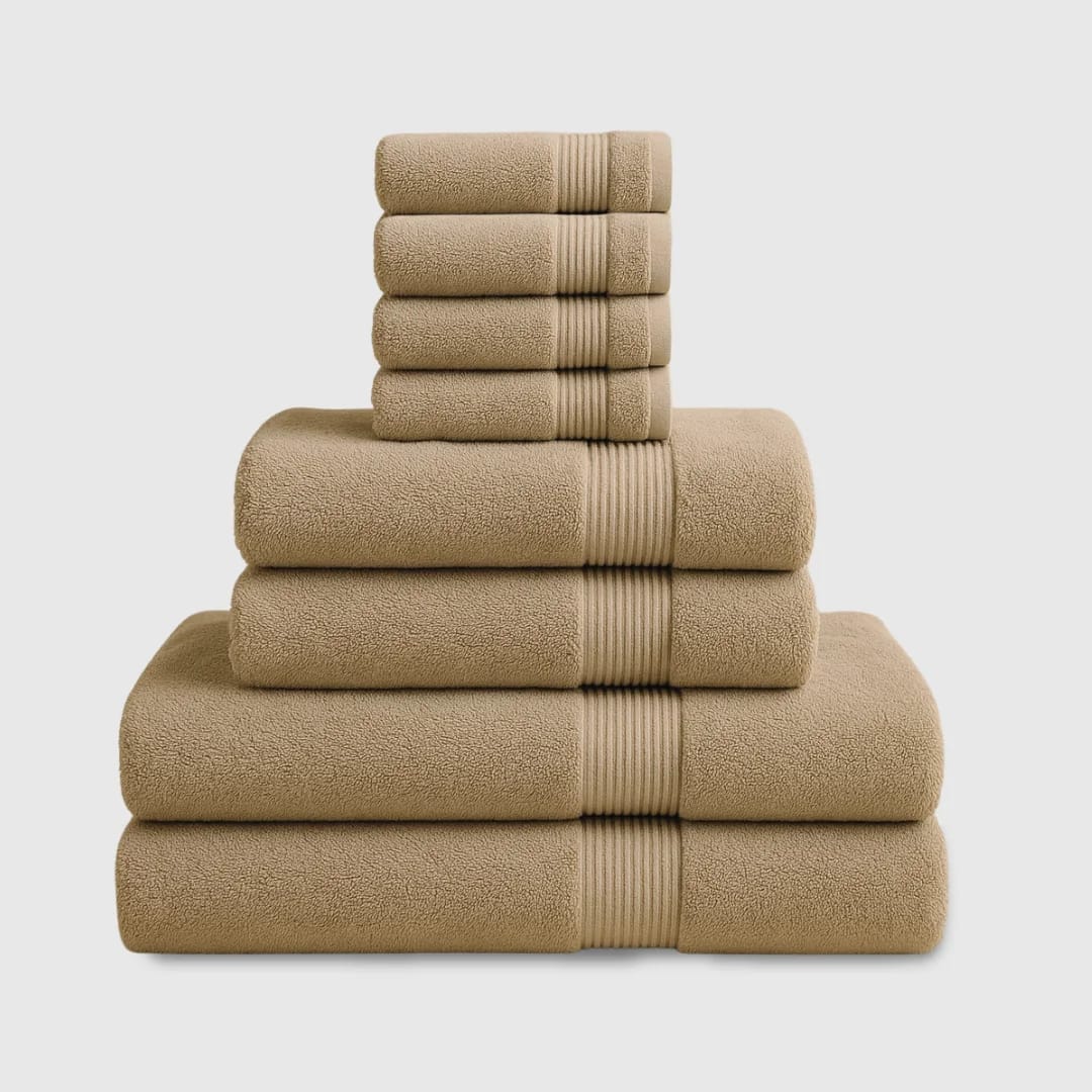 Heavyweight cotton bath bundle | 8pcs - Beige