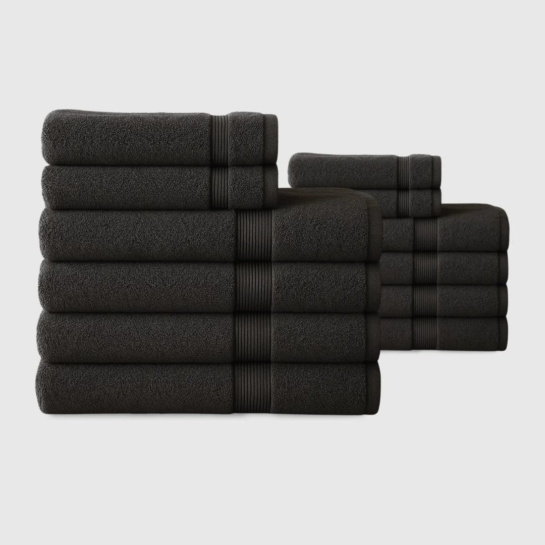 Heavyweight cotton spa bundle | 12pcs - Deep Grey
