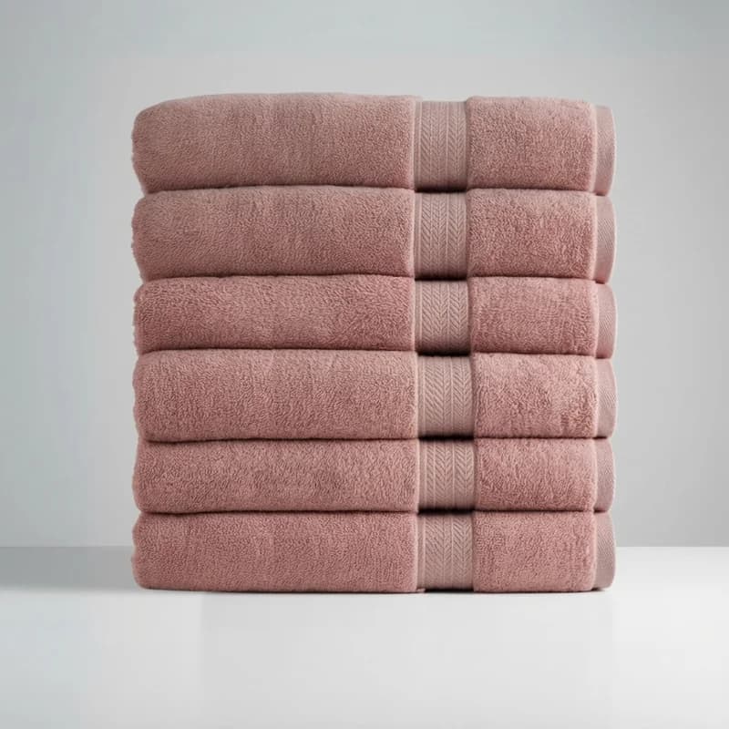 Ultrasoft Egyptian Cotton Bath Towels 6pcs (55x28in) - Rose Pink