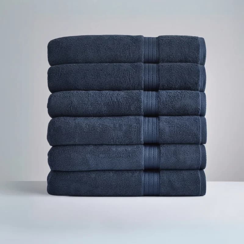 Ultrasoft Egyptian Cotton Bath Towels 6pcs (55x28in) - Dark Blue