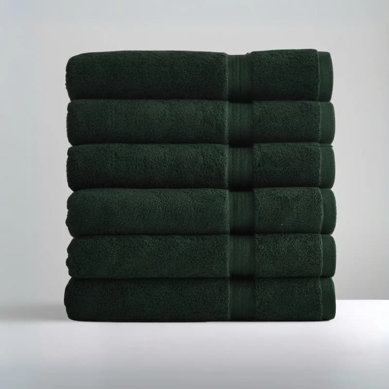 Ultrasoft Egyptian Cotton Bath Towels 6pcs (55x28in) - Dark Green